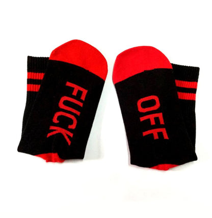 F**K Off Socks Stockings Cotton Striped Socks Suck Sweat-Proof Socks