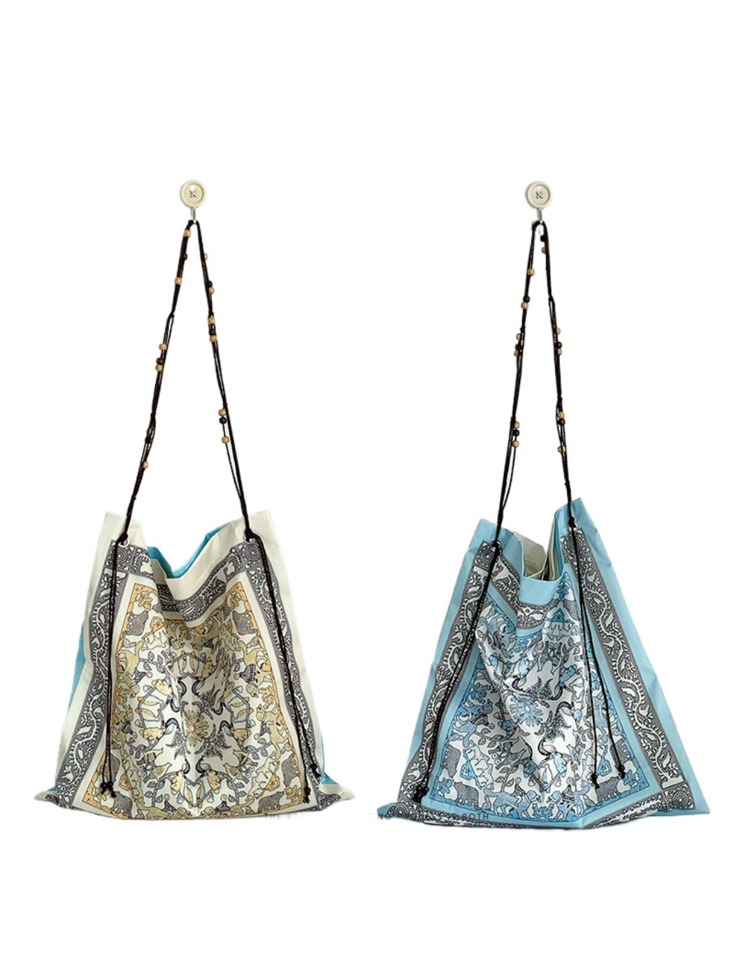 Cosbai - Boho Shoulder Bag Featuring Dual-sided Prints