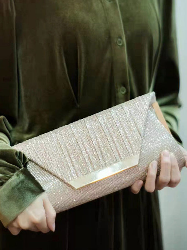 Chains Contrast Color Sequined Split-Joint Evening Bags&Clutches