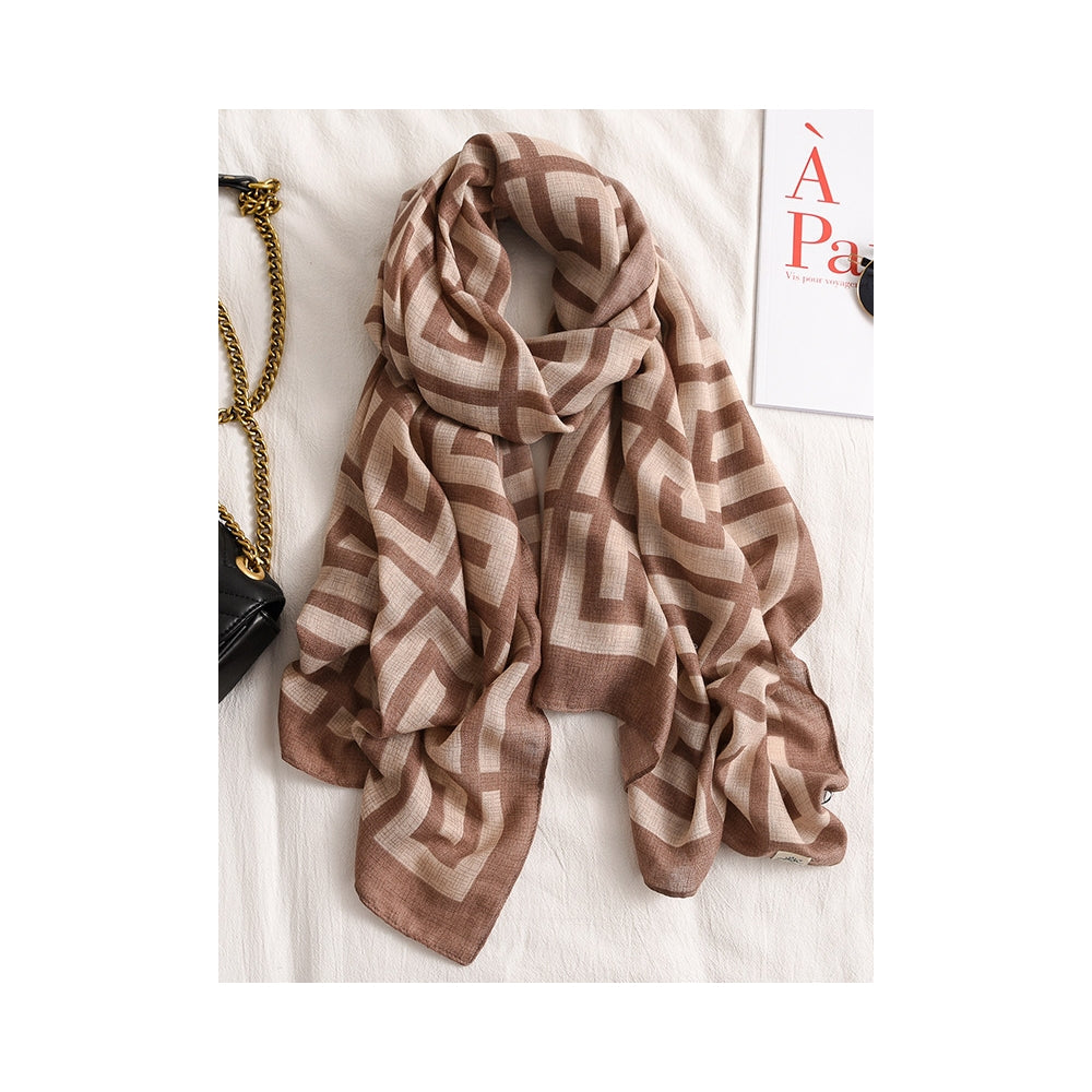 Stylish Printed Warm Sun-Proof Silk Scarf