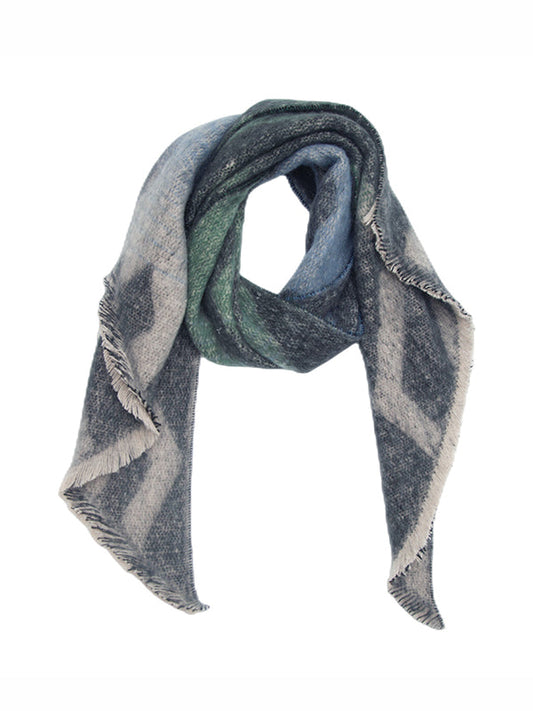 Fringed Keep Warm Plaid Shawl&Scarf