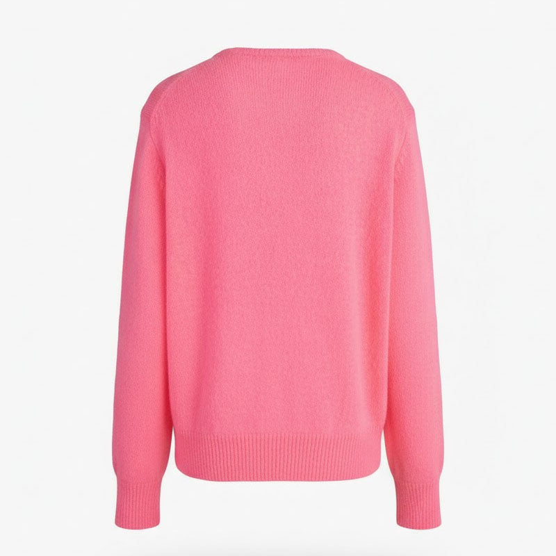 Minimalist Winter Solid Color Knit Cardigan