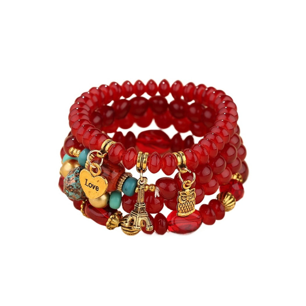 Bauai - 4-in-1 Stylish Charm Stackable Bracelet Set With Pendants
