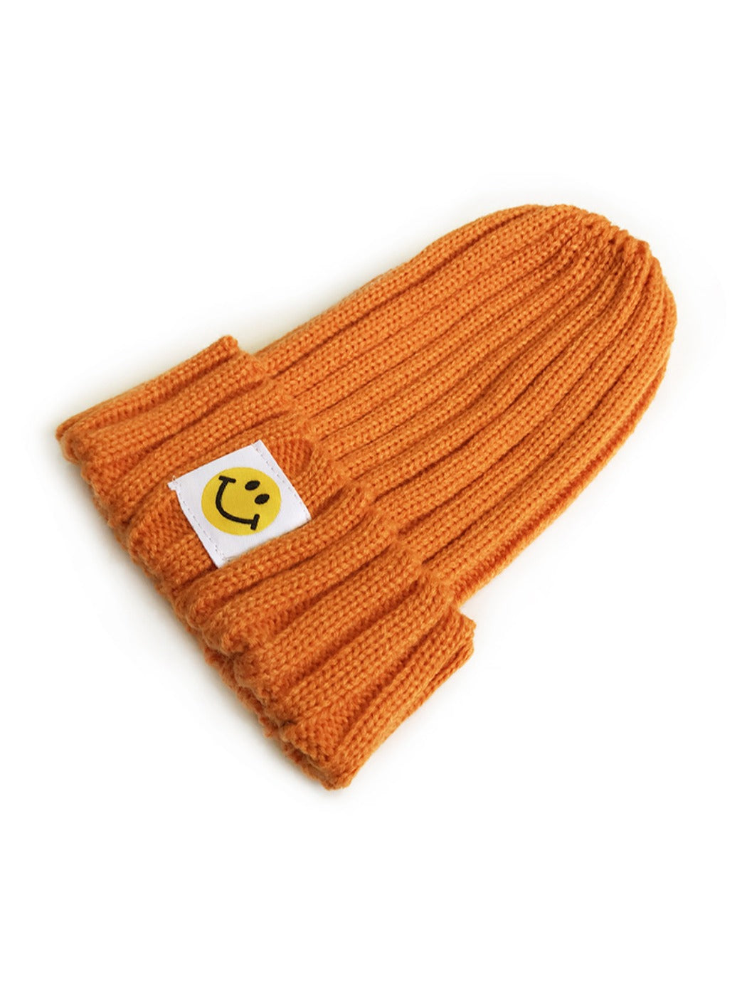Haila - Winter Striped Knitted Beanie Embroidered Smile Motif