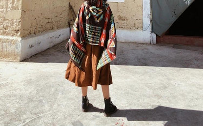 Tibetan Nepalese National Cloak Shawl Thick Hooded Bohemian Scarf