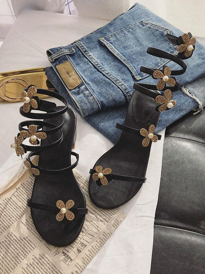 Flower Peep-Toe Summer Beach Sandals