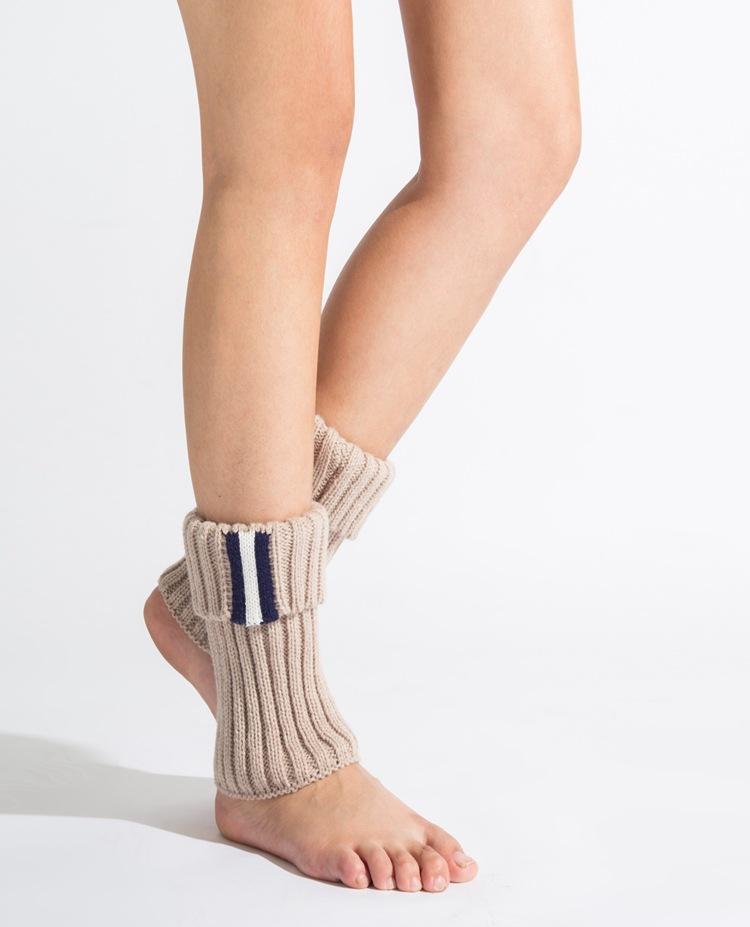 Boot Cuff Thick Short-Sleeved Thick Thick Bamboo Knit Wool Yarn Socks - 2