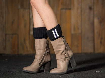 Boot Cuff Thick Short-Sleeved Thick Thick Bamboo Knit Wool Yarn Socks - 2