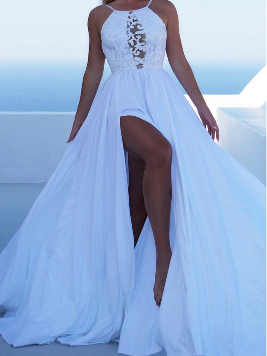 2018 New Sleeveless Sling Evening Dress