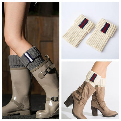Boot Cuff Thick Short-Sleeved Thick Thick Bamboo Knit Wool Yarn Socks - 2