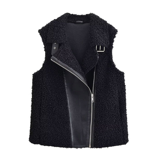 Faux Shearling Vest Street Fashion