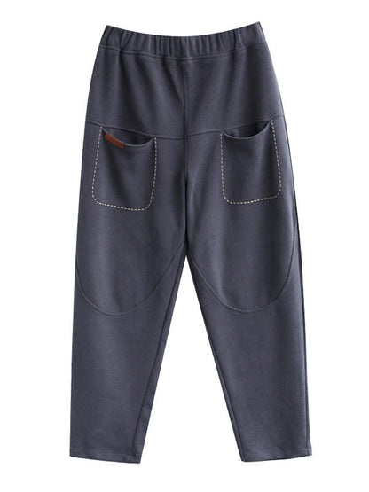 Casual Loose Solid Color Harem Pants Bottoms