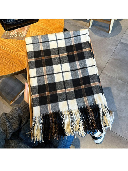 Scarvii - Chunky Plaid and Color-Blocking Winter Scarf for Women