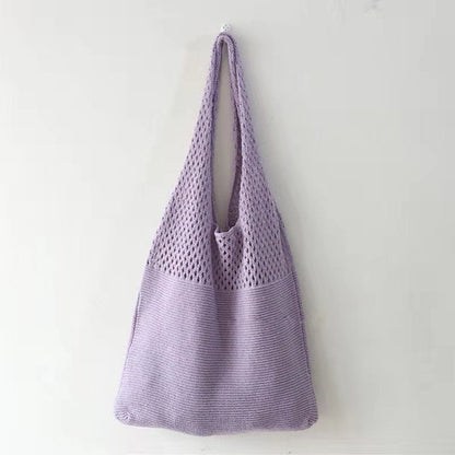 Crochet Tote Bag Macaron Knit Bag