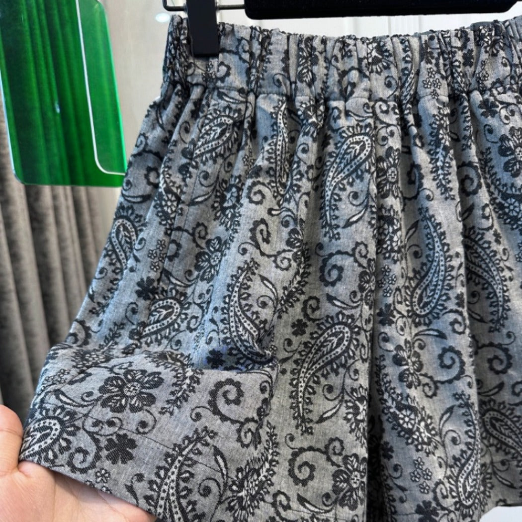 Shea - Paisley Print Stretchy Shorts - Comfort &amp; Basic