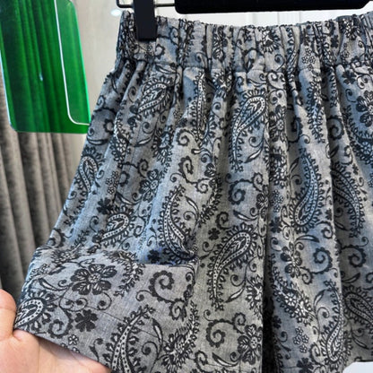 Shea - Paisley Print Stretchy Shorts - Comfort &amp; Basic