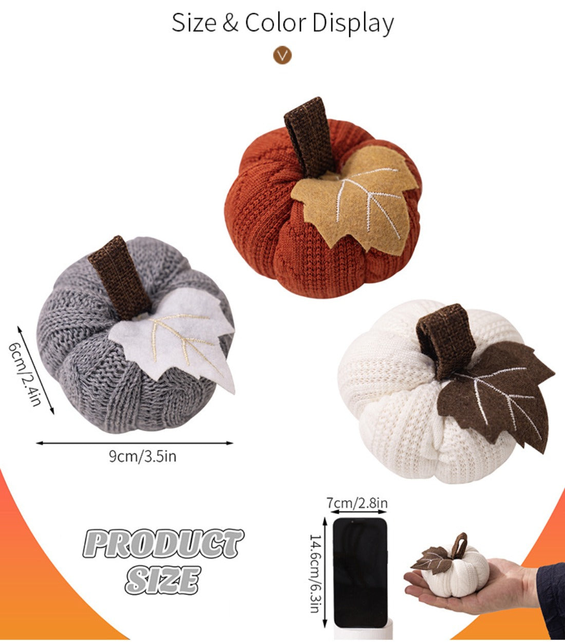 Hallo - Halloween Knitted Pumpkin Decoration