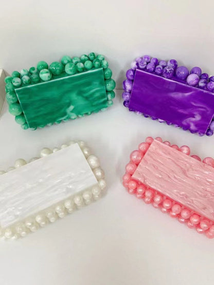 Mini Beaded Acrylic Square Bag