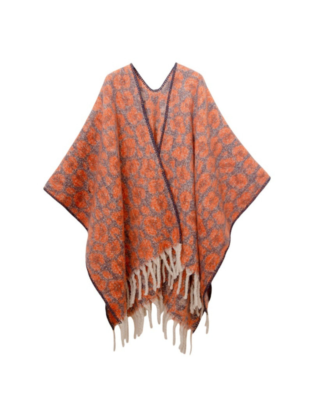 Scarvii - Thick Leopard Printed Wrap Shawl with Tassels