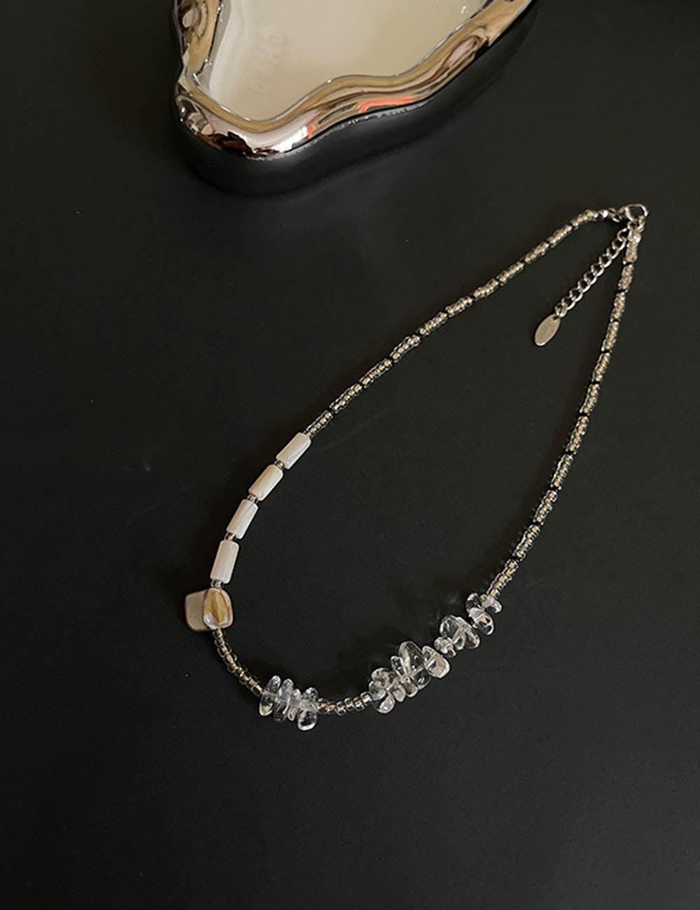 Cute Crystal Shell Beaded Choker Necklace