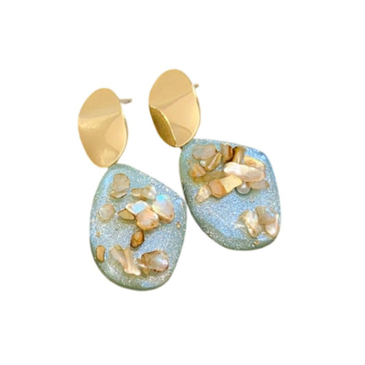 Earwish - Vintage French Style Resin Oval Earrings
