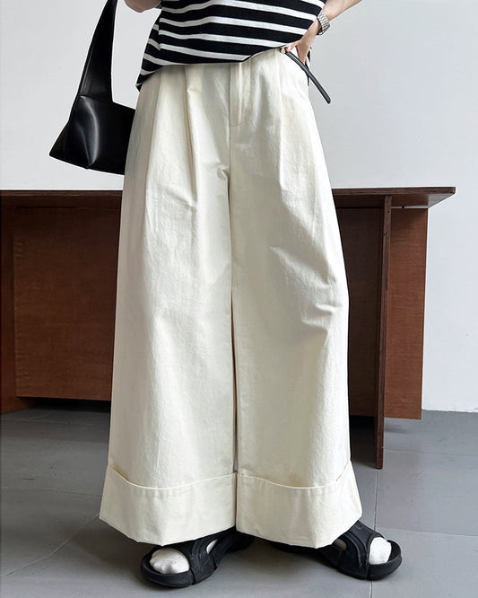 Wide Pants Loose Solid Color Bottoms