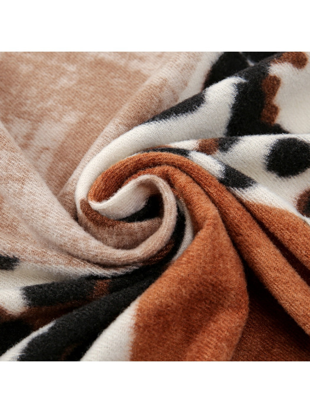 Sscarvii - Leopard Patchwork Tassel Winter Scarf