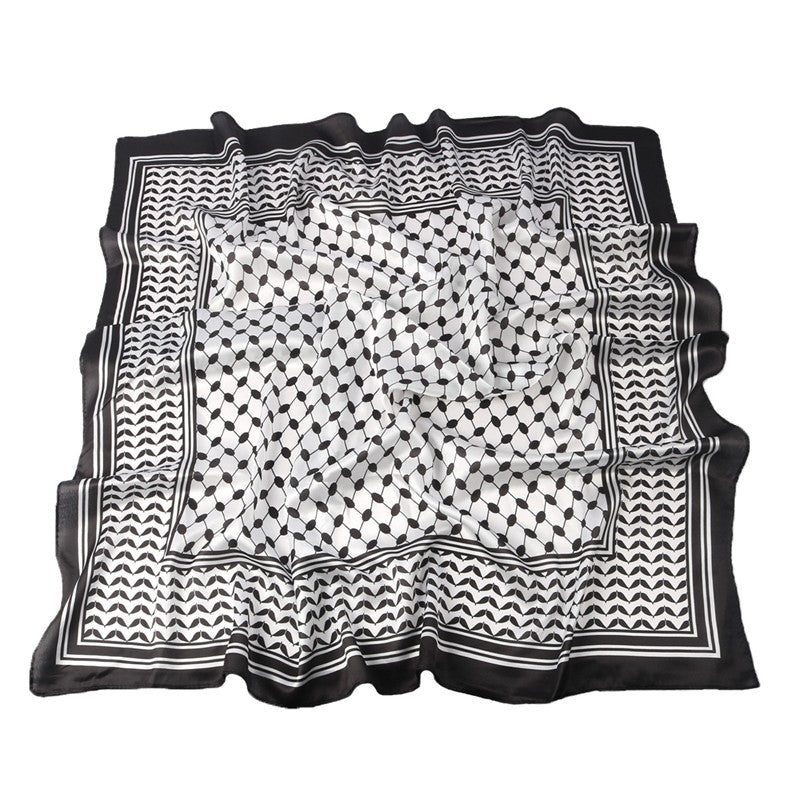 Simulated Silk Code Printed Handkerchief