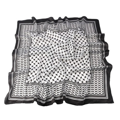 Simulated Silk Code Printed Handkerchief