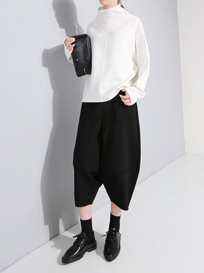 Simple Loose Solid Color Elasticity Knickerbockers
