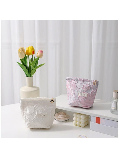 Cosbai - Coin Purse &amp; Cosmetic Bag with Floral Prints - 2 Sizes