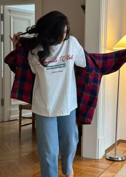 Oversized Cotton T Shirt With Graphic Lettering