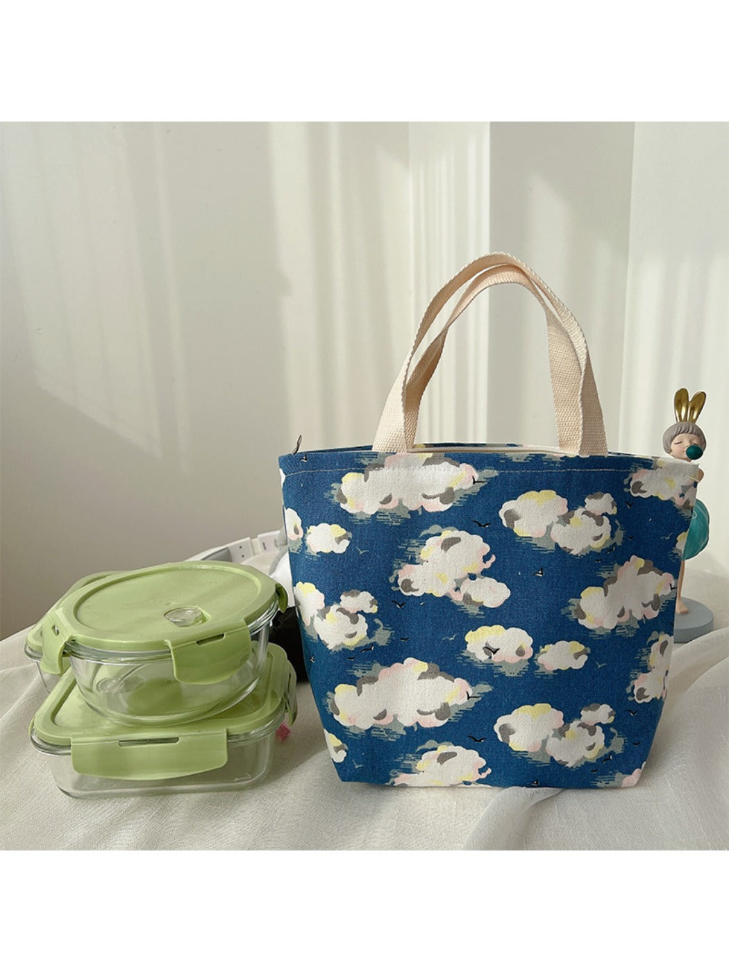 Cosbai - Canvas Small Tote with Assorted Patterns