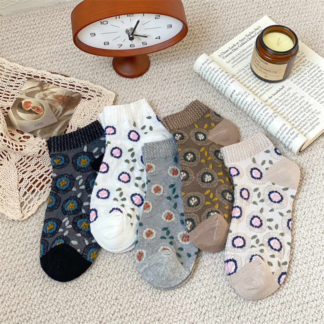 Rufia - Floral Pattern Low-Cut Socks