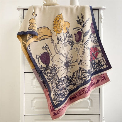 Jacquard Fringed Cashmere-Like Scarf