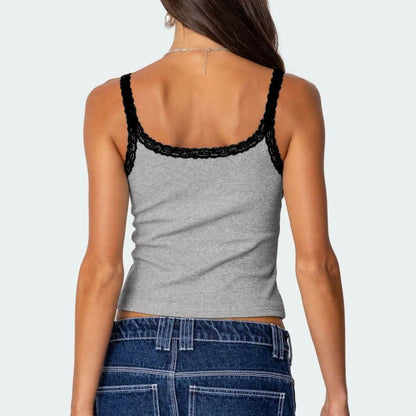 Lace Color Block Sexy Spaghetti Camis
