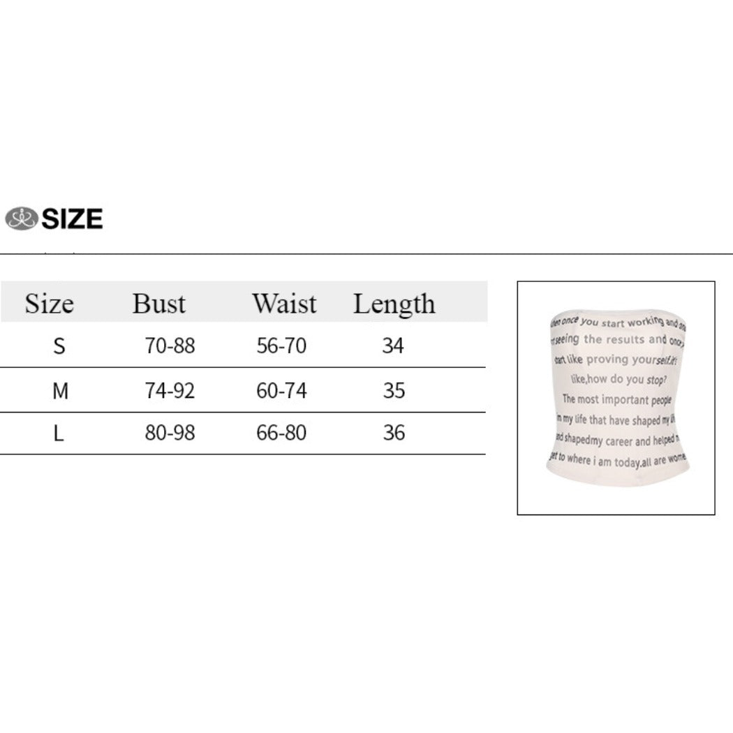 Vesty - Urban Chic Letter Print  Body-Hugging Top