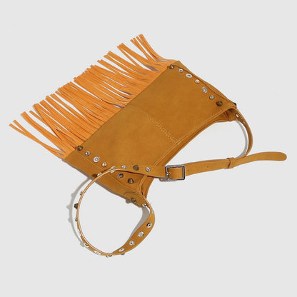 Cosbai - Boho Punk Fringe Shoulder Bag - Blod &amp; Classic