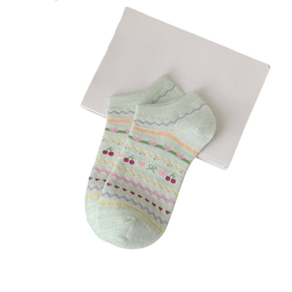 Rufia - Cute Cherry Ankle Socks with Bow Detail