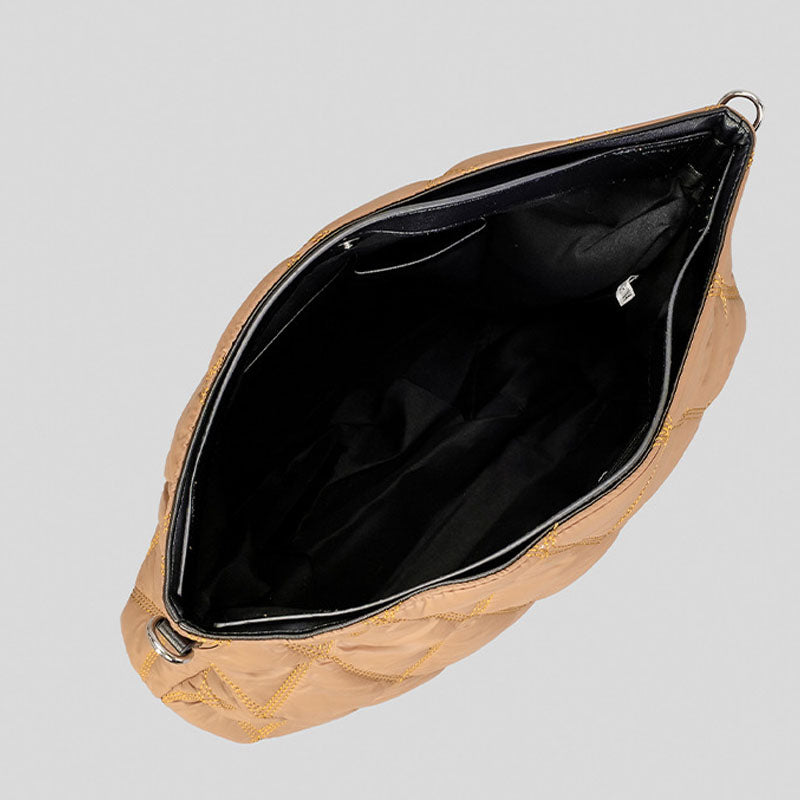 Trendy Solid Cotton Padded Tote Shoulder Bag