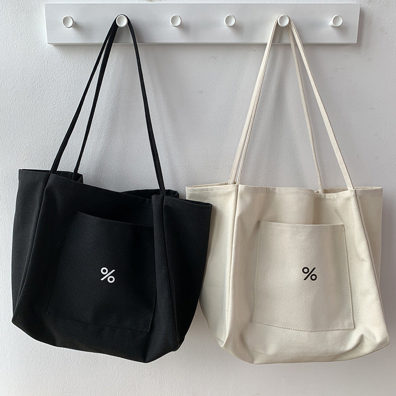 Simple Symbol Print Canvas Bag