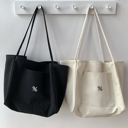Simple Symbol Print Canvas Bag