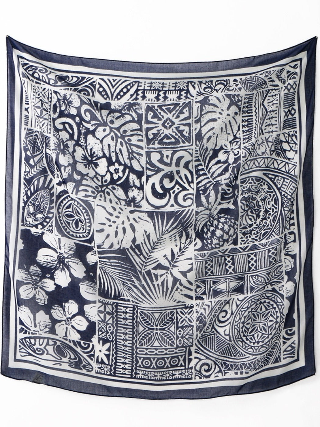 Scarvii - Ethnic Print Polyester Square Scarf Shawl