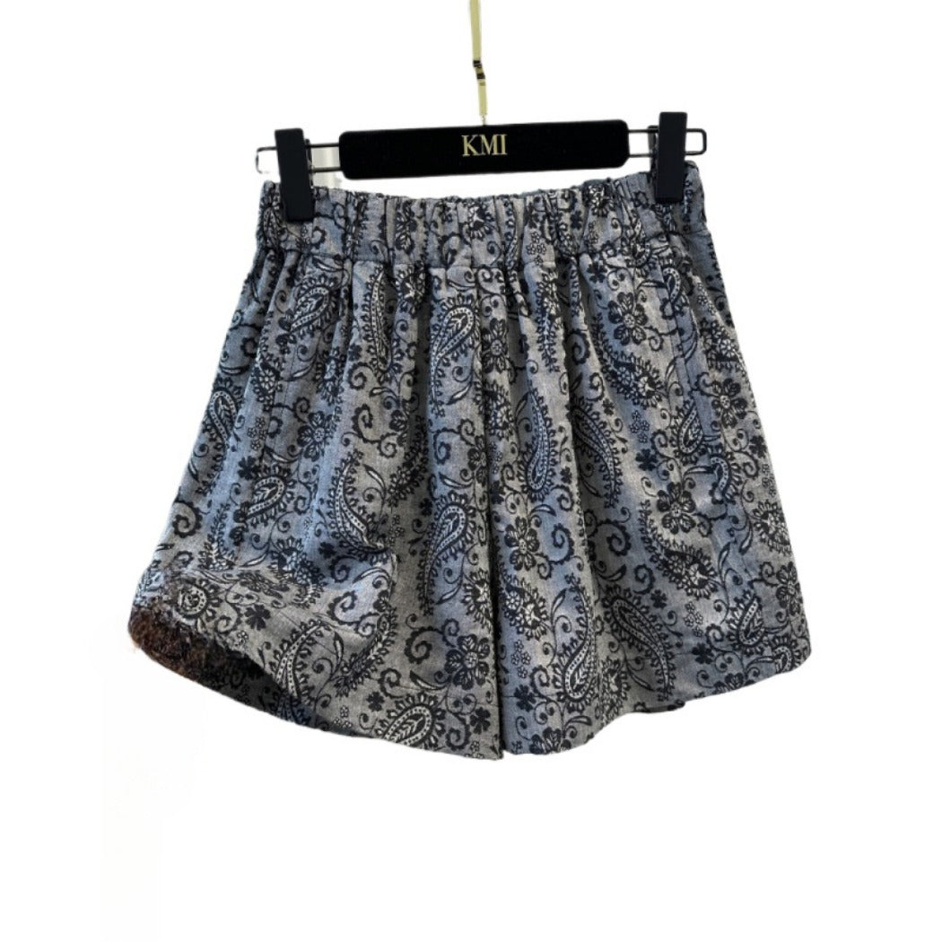 Shea - Paisley Print Stretchy Shorts - Comfort &amp; Basic