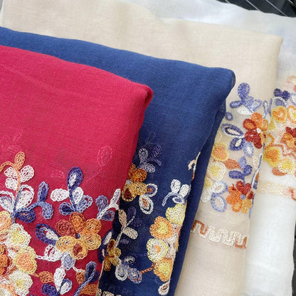 Scarvii - Boho Embroidered Floral Scarf - Soft &amp; Charm