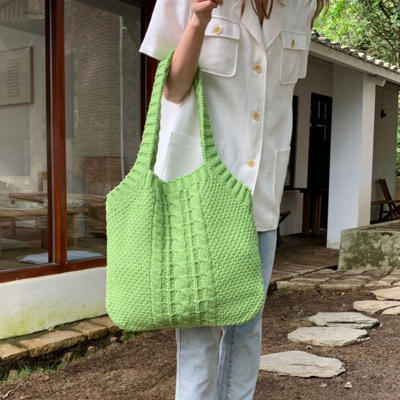 Crochet Tote Bag Woven Bag Twist Handbag