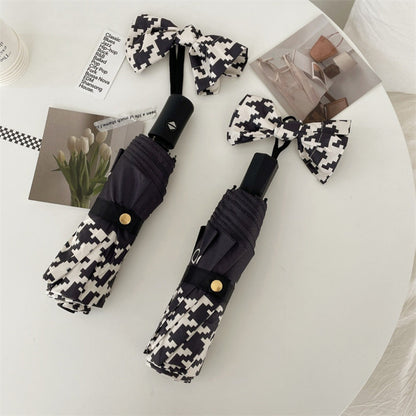 Rano - Houndstooth Print Compact Umbrella (Auto/Manual)
