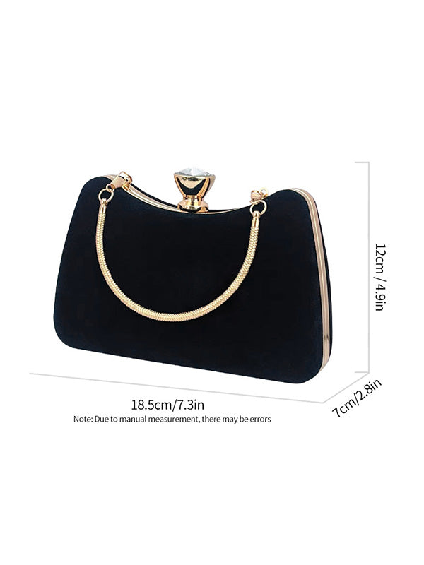 Chains Contrast Color Rhinestone Split-Joint Evening Handbags