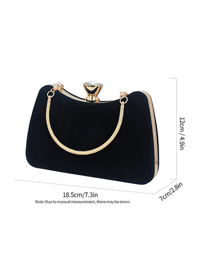 Chains Contrast Color Rhinestone Split-Joint Evening Handbags