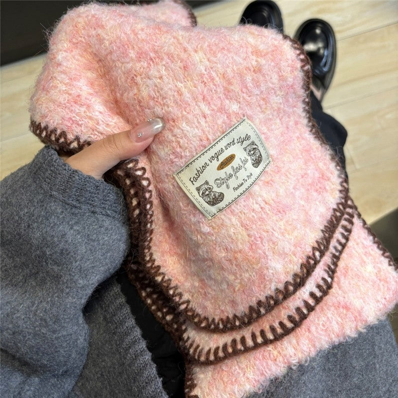 Solid Color Hemmed Knit Scarf